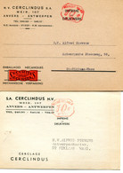 1943/47 2 Kaarten CERCLINDUS NV Meir Antwerpen - Cerclage - Securitas Mechanische Verpakking - Gefr. 10c - ...-1959