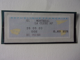 France Vignette Avion MONTREAL LA CLUSE AP 26-05-2003 Ain 01 Montréal-la-Cluse Airplane Flugzeug Vliegtuig Aereo Avión - 2000 « Avions En Papier »