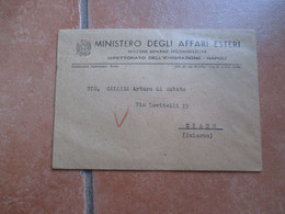 1950 Ministero Affari Esteri Ispettorato EMIGRAZIONE Napoli Direzione Generale BUSTA INTESTATA - Europa
