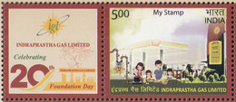 INDIA 2022 MY STAMP,  INDRAPRASTHA GAS LTD, 20th Foundation Day, LIMITED ISSUE, 1v With Tab, MNH(**) - Nuevos