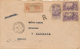 LETTRE RECOMMANDÉE OCÉANIE VAITEPAUA ILE MAKATEA PAPEETE TAHITI ABSENT DISTRIBUTION COVER OCEANIA - Covers & Documents