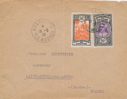 LETTRE OCÉANIE AFAREAITU ILE MOOREA POUR SAINT-SEVER VIA PAPEETE TAHITI COVER OCEANIA - Briefe U. Dokumente