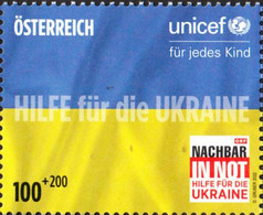 Austria 2022 Autriche Standing Together For Peace UKRAINE Help For People UNICEF  Natinal Flags 1V MNH - Neufs