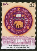 India New ** 2022 University Of Delhi Centenary Year MNH Block Stamps Sheet Elephant, Animal ,Education (**) Inde Indien - Nuevos