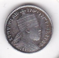 ETHIOPIE . GERSH EE 1895 A (1903) . MENELIK II . ARGENT, KM# 12 - Ethiopië