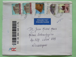 Poland 2010 Registered Cover Klodzko To Nicaragua - Houses Buildings Zodiac - Lettres & Documents