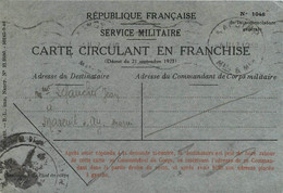 180522 - MARCOPHILIE CARTE FM 1947 6ème Région Militaire NANCY - Storia Postale
