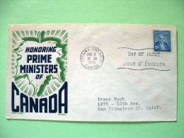 Canada 1955 FDC Cover To USA - Sir Charles Tupper - Brieven En Documenten