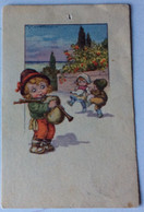 OLD POSTCARD Illustrators CASTELLI BAMBINI KIDS KINDER CARTOLINA USATA 1925 - Castelli