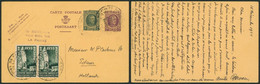 EP Au Type 25ctm + 5ctm Houyoux + N°386 X2 Expédié De La Panne > Edam (Hollande) / Tarif Exact - Postcards 1934-1951