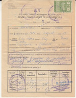 REVENUE STAMP ON MEDICAL CONSULTATION SHEET, 1997, ROMANIA - Revenue Stamps