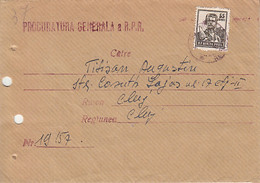 CONSTRUCTIONS WORKER STAMP ON COVER, 1957, ROMANIA - Covers & Documents