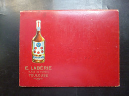 PORTE DOCUMENT PUBLICITAIRE  -  LABERIE - 3 Rue De L'Orient -  TOULOUSE  -  Liqueur TOSCANE  -  Cartonnage épais - Drank & Bier