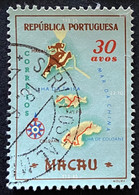 MAC5390U2 - Macau Geographic Map - 30 Avos Used Stamp - Macau - 1956 - Gebraucht