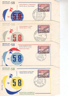 FDC Rodan Expo 58 - 1047 - Oblitérations Spéciales Journées De St Marin France Turquie Tchécoslovaquie - 1951-1960