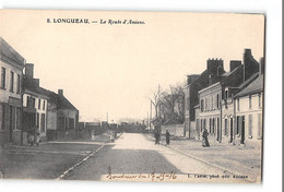 CPA 80 Longueau La Route D'Amiens Et Le Train - Longueau