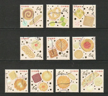 JAPAN 2021 HAPPY CELEBRATION DESIGNS 84 YEN FOOD GASTRONOMY COOKIES COMP. SET OF 10 STAMPS USED (**) - Usati