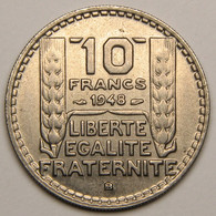 10 Francs Turin Petite Tête, 1948 B (Beaumont-le-Roger), Cupro-nickel - IV° République - 10 Francs