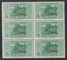 1932 Blocco Di 6 Valori Sass. 18 MNH** Cv 420 - Egée (Patmo)