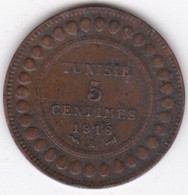 Protectorat Français . 5 Centimes 1916 A , En Bronze, Lec# 80 - Túnez