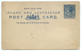 NEW ZEALAND : QV : PRE-PRINTED STATIONERY : ONE PENNY - Lettres & Documents