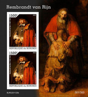 Burundi 2022, Art, Rembrandt II, 2val In BF IMPERFORATED - Unused Stamps