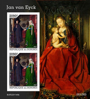 Burundi 2022, Art, Van Eyck II, Dog, BF IMPERFORATED - Unused Stamps