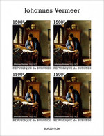 Burundi 2022, Art, Vermeer II, 4val In BF IMPERFORATED - Unused Stamps