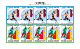 SIERRA LEONE 2022 SHEETLET WINNER OVERPRINT "SENEGAL CHAMPION" - PANDEMIC AFRICA NATIONS & WORLD CUP FOOTBALL - RARE MNH - 2022 – Qatar