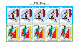 SIERRA LEONE 2022 IMPERF SHEETLET WINNER OVERPRINT "SENEGAL CHAMPION" - PANDEMIC AFRICA NATIONS & WORLD CUP FOOTBALL MNH - Afrika Cup