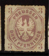 PRUSSIA 1861 3 Pf Bistre-brown SG 24 MNG #ZZGP62 - Ungebraucht