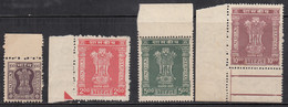 Set Of 4, Service / Official 1976 MNH, Ashokan Wmk, India, Margin Tab (Simplified) - Timbres De Service