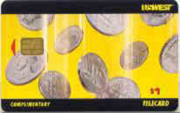 USWEST : UW023 $1 (no CARDEX Logo) Complimentary Coins MINT - [2] Chip Cards