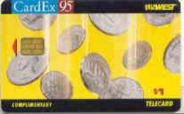 USWEST : UW012 $1 CARDEX 95 Complimentary Coins (OR2 Chip) MINT - [2] Chip Cards