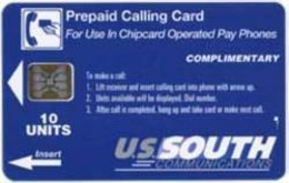 USSOUTH : USC1 10u Complimentary Blue SI5 ISO MINT - [2] Chip Cards