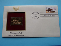 CHEROKEE STRIP - LAND RUN CENTENNIAL ( 22kt Gold Stamp Replica ) First Day Of Issue 1993 > USA ! - 1991-2000