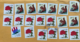 USA 2022, SQUAREL, FLOWER ROSE TO TOTAL 20 STAMPS!! 16 STAMPS FV 4.60$ WITHOUT CANCELLATION COVER USED TO INDIA - Storia Postale
