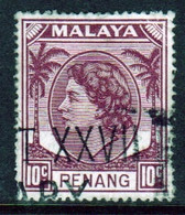 Malaya Penang 1954 Queen Elizabeth II Single 10c Stamp In Fine Used - Penang