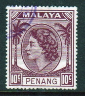 Malaya Penang 1954 Queen Elizabeth II Single 10c Stamp In Fine Used - Penang