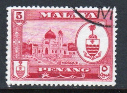 Malaya Penang 1960 Queen Elizabeth II Single 5c Stamp In Fine Used - Penang