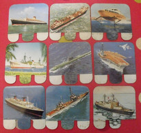 Lot De 9 Plaquettes Bateaux. Huilor Samo Chat Ambré Cremolive. Lot 7 - Targhe In Lamiera (a Partire Dal 1961)