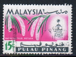 Malaya Penang 1965 Queen Elizabeth II Single 15c Stamp From The Flowers Set In Fine Used - Penang