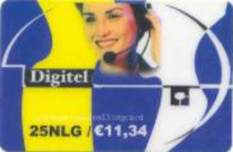 NETHERLAND : NED22 25NLG/e 11,34 DIGITEL Web+Phoning/YELLOW+GREEN Rev USED - Da Identificare