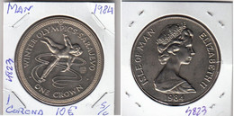 E4823 MONEDA ISLA DE MAN 1 CORONA SIN CIRCULAR 1984 10 - Andere & Zonder Classificatie