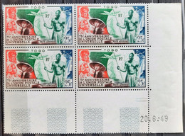 France Grandes Séries Coloniales 1949 75e Anniversaire De L'UPU Togo PA21 En Bloc De 4 Cd **TB Cote +48€ - 1949 75e Anniversaire De L'UPU