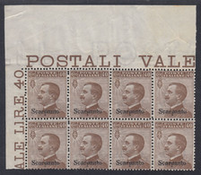 1912 Blocco Di 8 AdF Valori Sass. 6 MNH** Cv 40 - Egée (Scarpanto)