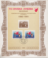Yugoslavia 1992.  FC RED STAR Belgrade, Anniversary Of Winning The Champions Cup And The World Cup In Football - Lettres & Documents