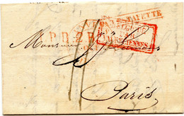 BELGIQUE - ANVERS + L.P.B.2.R + PAR ESTAFETTE SUR LETTRE POUR PARIS, 1834 - 1830-1849 (Onafhankelijk België)