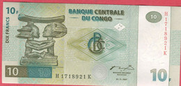 10 Francs 01/10/97/ Neuf 3 Euros - Republiek Congo (Congo-Brazzaville)