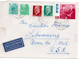 59020 - DDR - 1961 - 20Pfg Raumfahrt MiF A LpBf EISENBERG -> Sebewaing, MI (USA) - Storia Postale